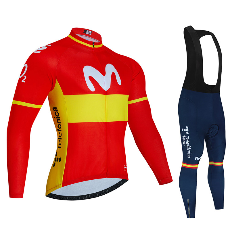 Cycling Gear Clothing - Spain Movistar Autumn Long Sleeve Cycling