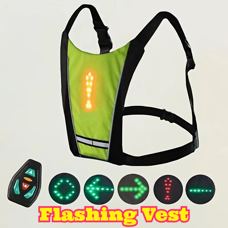Cycling Visibility Gear - LED Remote Control Safety Vest Turn
