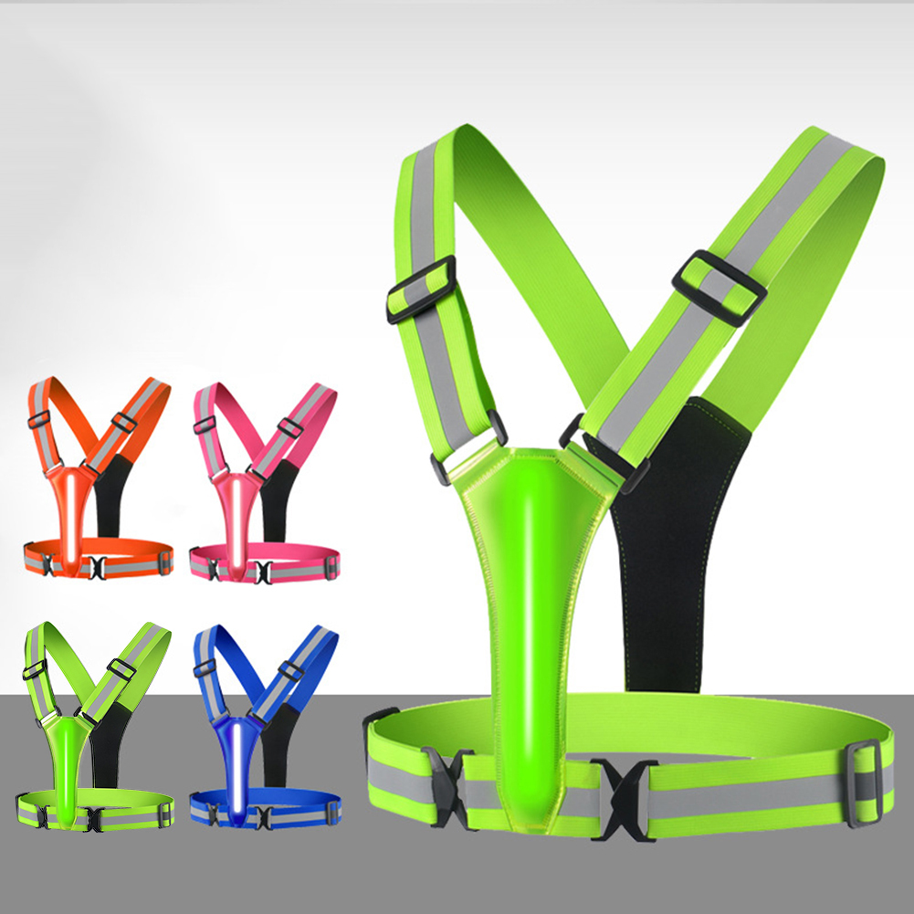 Reflective Cycling Vest - LED Running Vest USB Rechargeable Reflective