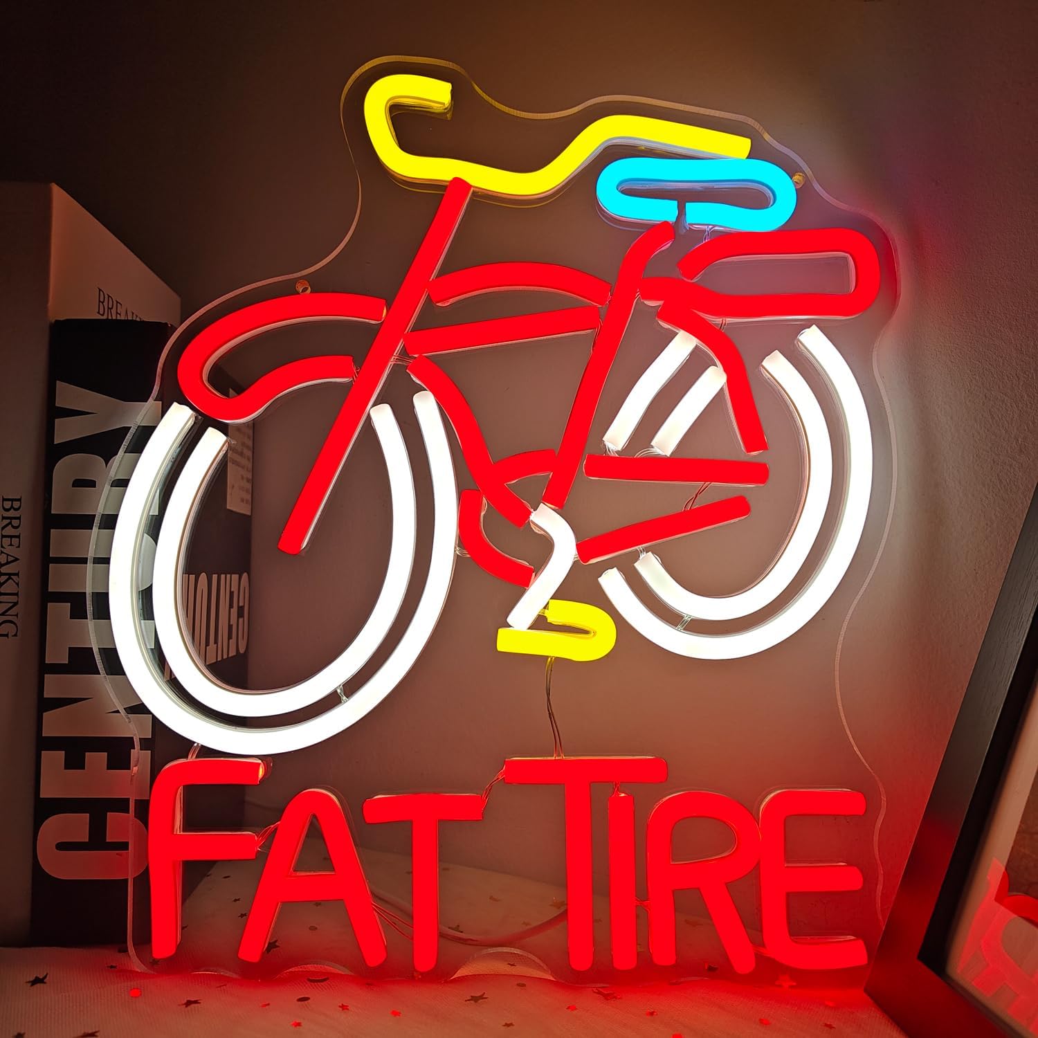 Fat Tire Bike LED Neon Sign US - Cycling Gear Shop review and price