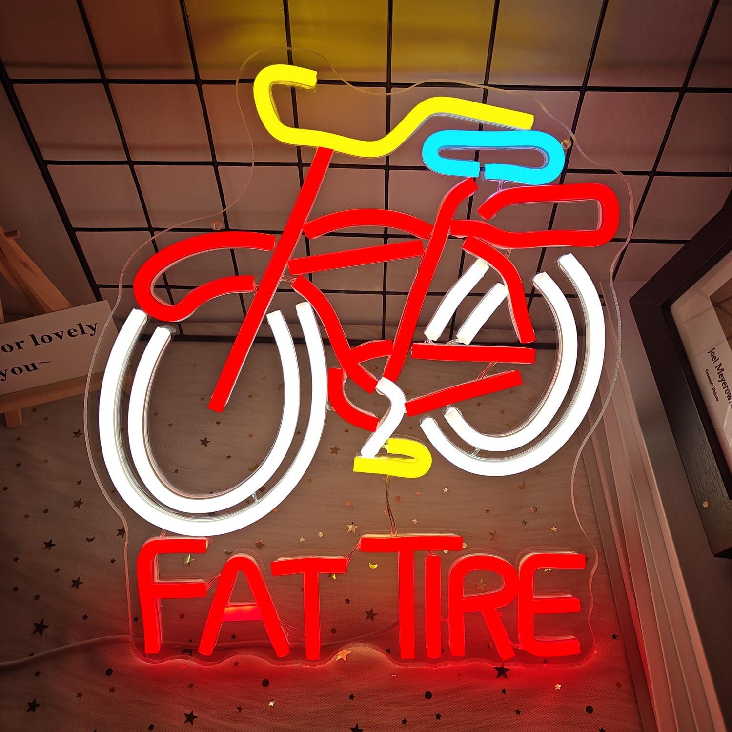 Fat Tire Bike LED Neon Sign US - Cycling Gear Shop review and price