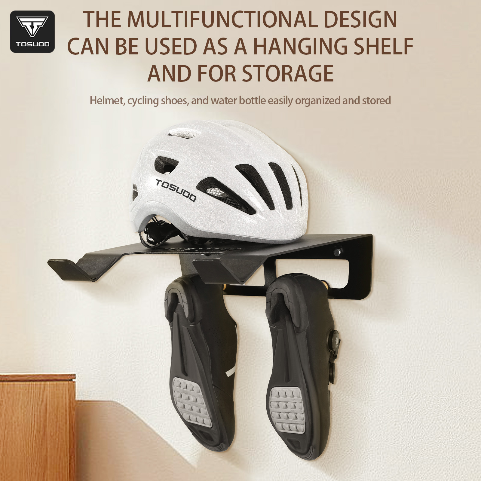 TOSUOD Bicycle Wall Mount Rack - Cycling Gear Organizer Wall review and price