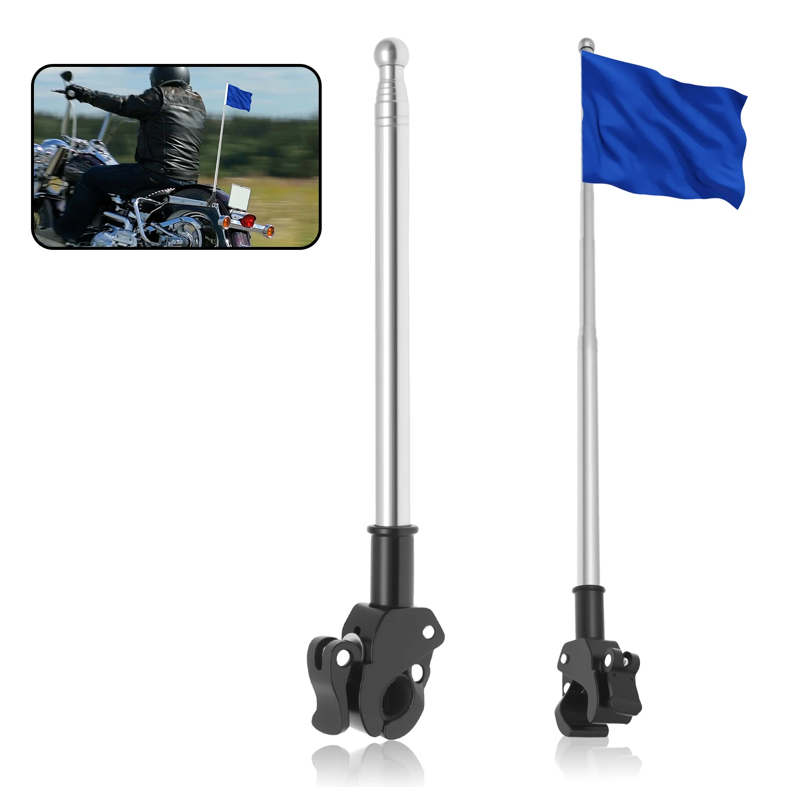 2Pcs Motorcycle Flagpole Unive - Cycling Gear Shelf review and price