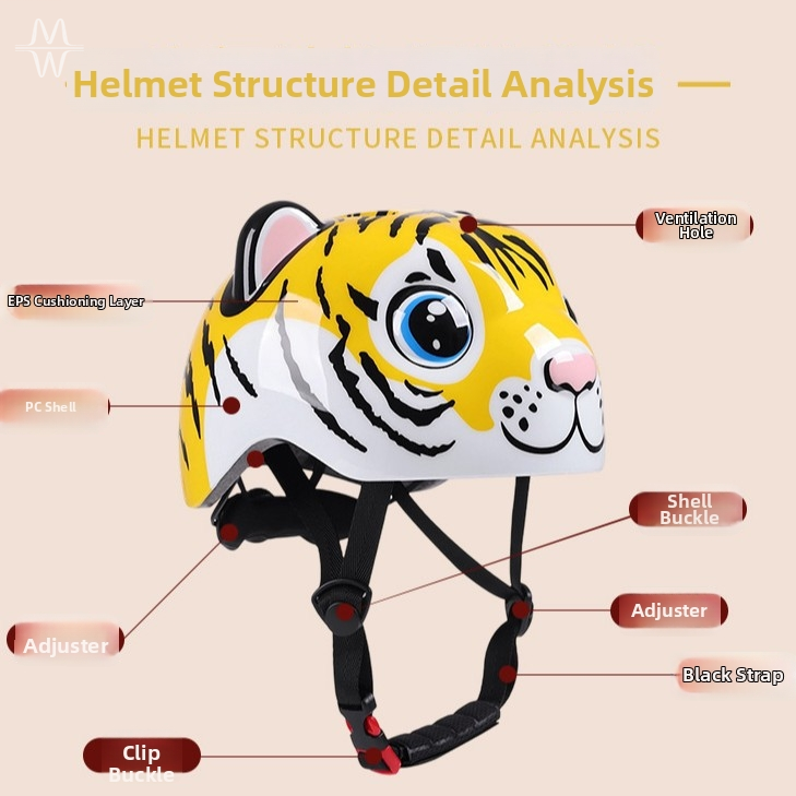 Cute Tiger Toddler Bike Helmet - Cycling Safety Gear For Kids review and price